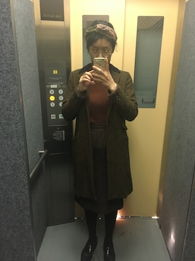 「Yves Saint Laurent（イヴサンローラン）のアイテム（スカート）」を使った、猫村ひろみさん（レディース・167cm）の冬コーディネート