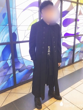 「Yohji Yamamoto（ヨウジヤマモト）のアイテム（フォーマルスーツ/小物）」を使った、ミート さん（メンズ・170cm）の秋コーディネート