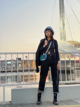 「LOEWE」｜「アイテム（デニムジャケット）」を使った、アイ♡Chin Pei Su  さん（レディース・167cm）の春コーディネート