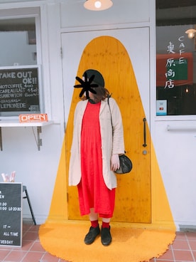 「NANO universe（ナノユニバース）のアイテム（ハンチング/ベレー帽）」を使った、mi_a_さん（レディース・159cm）の春コーディネート