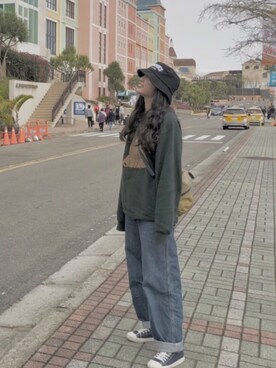 「Roots Canadaのアイテム（トップス）」を使った、FENさん（レディース・157cm）の冬コーディネート