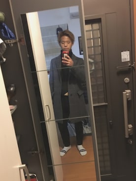 「BEAUTY&YOUTH UNITED ARROWS」｜「アイテム（チェスターコート）」を使った、天田俊平さん（メンズ・166cm）の春コーディネート