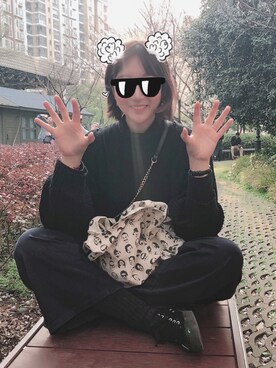 「GAP（ギャップ）のアイテム（ピーコート）」を使った、活泼大头鬼要收心さん（レディース・168cm）の春コーディネート