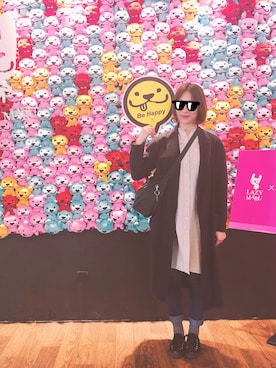 「earth music&ecology（アースミュージックアンドエコロジー）のアイテム（ピーコート）」を使った、活泼大头鬼要收心さん（レディース・168cm）の春コーディネート