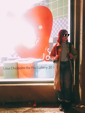 「other.（アザー）のアイテム（ピーコート）」を使った、活泼大头鬼要收心さん（レディース・168cm）の秋コーディネート