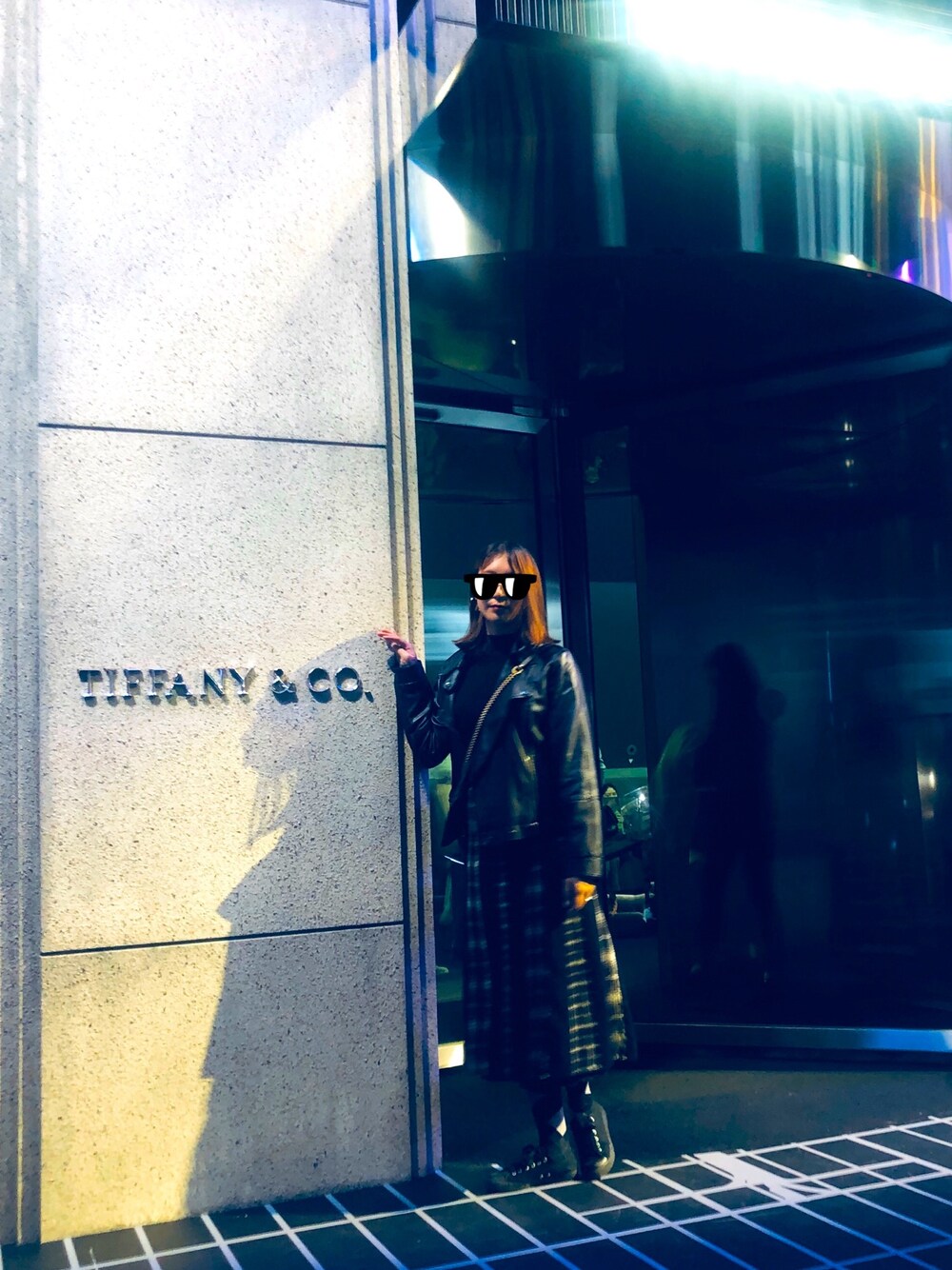「ootd、街头搭配、休闲、日系极简、tiffany&co」｜「SLYのアイテム（ライダースジャケット、ブラック系）」を使った、活泼大头鬼要收心さん（レディース・168cm）の秋コーディネートの1枚目の写真