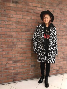 「ロングジャケット」｜「アイテム（アクセサリー）」を使った、Yukaさん（レディース・155cm）の秋コーディネート