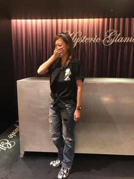 「オープンカラー」｜「アイテム（アクセサリー）」を使った、Yukaさん（レディース・155cm）の春コーディネート