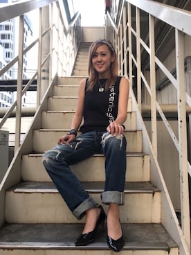 「ロック」｜Yukaさん（レディース・155cm）の夏コーディネート