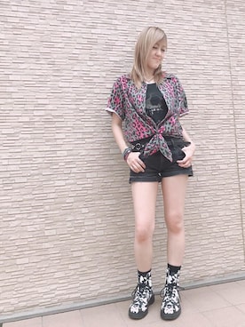 「ロック」｜Yukaさん（レディース・155cm）の夏コーディネート