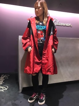 「刺繍」｜「アイテム（ミリタリージャケット）」を使った、Yukaさん（レディース・155cm）の秋コーディネート