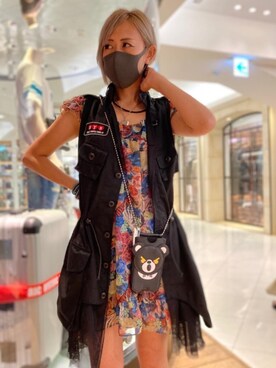 「ミリタリーコーデ」｜「アイテム（PC・スマホグッズ/家電）」を使った、Yukaさん（レディース・155cm）の夏コーディネート