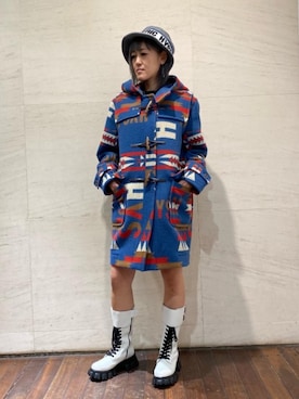 「HYSTERIC GLAMOUR（ヒステリックグラマー）のアイテム（ダッフルコート）」を使った、Yukaさん（レディース・155cm）の冬コーディネート