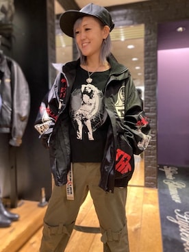 「コラボレーション」｜「アイテム（アクセサリー）」を使った、Yukaさん（レディース・155cm）の秋コーディネート