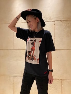 「コラボレーション」｜「アイテム（アクセサリー）」を使った、Yukaさん（レディース・155cm）の秋コーディネート