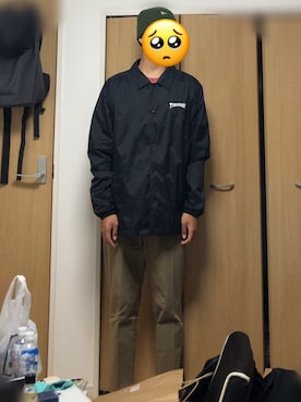 「THRASHER（スラッシャー）のアイテム（ジャケット/アウター）」を使った、Distanceさん（メンズ・180cm）の夏コーディネート