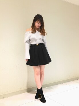 「キュロット」｜「アイテム（その他シューズ）」を使った、Ayaka Hishizakiさん（レディース・158cm）の冬コーディネート