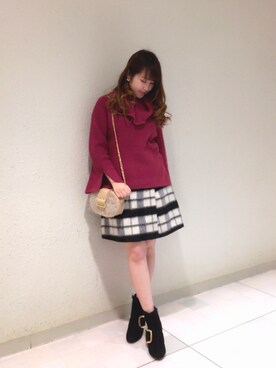 「Supreme.La.La.（シュープリームララ）のアイテム（バッグ）」を使った、Ayaka Hishizakiさん（レディース・158cm）の冬コーディネート