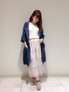 「Supreme.La.La.（シュープリームララ）のアイテム（その他アウター）」を使った、Ayaka Hishizakiさん（レディース・156cm）の春コーディネート