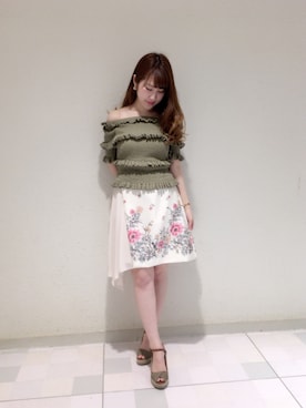 「Supreme.La.La.（シュープリームララ）のアイテム（ニット/セーター）」を使った、Ayaka Hishizakiさん（レディース・156cm）の春コーディネート