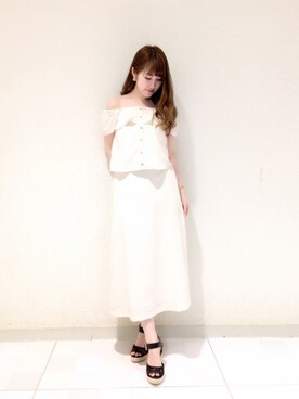 「Supreme.La.La.（シュープリームララ）のアイテム（その他トップス）」を使った、Ayaka Hishizakiさん（レディース・156cm）の春コーディネート