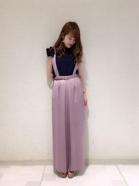 「Supreme.La.La.（シュープリームララ）のアイテム（パンツ）」を使った、Ayaka Hishizakiさん（レディース・156cm）の夏コーディネート
