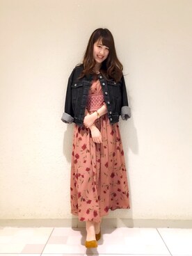 「Supreme.La.La.（シュープリームララ）のアイテム（その他アウター）」を使った、Ayaka Hishizakiさん（レディース・156cm）の秋コーディネート