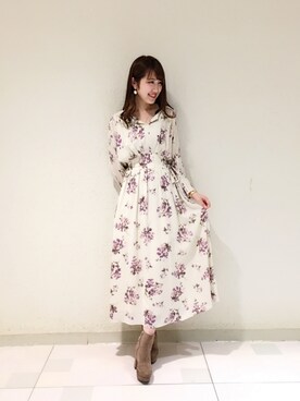 「Supreme.La.La.（シュープリームララ）のアイテム（ワンピース/ドレス）」を使った、Ayaka Hishizakiさん（レディース・156cm）の秋コーディネート