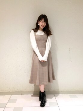 「Supreme.La.La.（シュープリームララ）のアイテム（ワンピース/ドレス）」を使った、Ayaka Hishizakiさん（レディース・156cm）の秋コーディネート