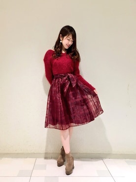 「Supreme.La.La.（シュープリームララ）のアイテム（ワンピース/ドレス）」を使った、Ayaka Hishizakiさん（レディース・156cm）の冬コーディネート