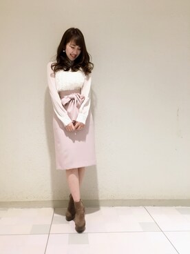 「Supreme.La.La.（シュープリームララ）のアイテム（スカート）」を使った、Ayaka Hishizakiさん（レディース・156cm）の冬コーディネート