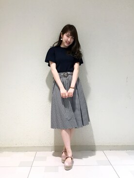 「Supreme.La.La.（シュープリームララ）のアイテム（スカート）」を使った、Ayaka Hishizakiさん（レディース・156cm）の冬コーディネート