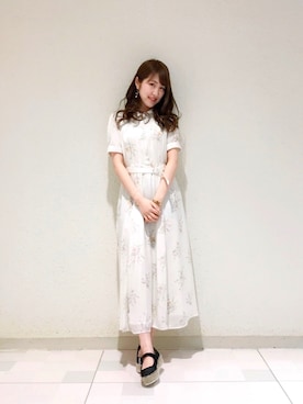 「Supreme.La.La.（シュープリームララ）のアイテム（ワンピース/ドレス）」を使った、Ayaka Hishizakiさん（レディース・156cm）の春コーディネート