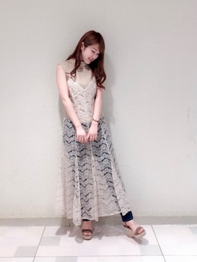 「Supreme.La.La.（シュープリームララ）のアイテム（パンツ）」を使った、Ayaka Hishizakiさん（レディース・156cm）の夏コーディネート