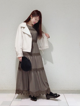 「Supreme.La.La.（シュープリームララ）のアイテム（その他アウター）」を使った、Ayaka Hishizakiさん（レディース・156cm）の秋コーディネート