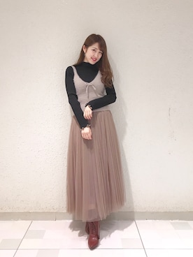 「Supreme.La.La.（シュープリームララ）のアイテム（ワンピース/ドレス）」を使った、Ayaka Hishizakiさん（レディース・156cm）の秋コーディネート