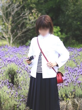 「COMME des GARCONS COMME des GARCONS（コムデギャルソンコムデギャルソン）のアイテム（シャツ/ブラウス、ホワイト系）」を使った、misakiさん（レディース・160cm）の夏コーディネート