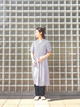 「GU（ジーユー）のアイテム（デニムパンツ、その他）」を使った、misakiさん（レディース・160cm）の夏コーディネート