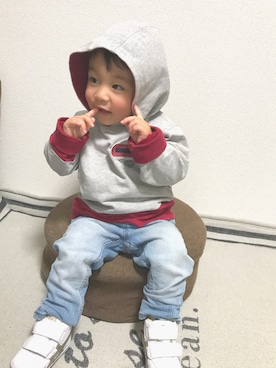 「ARMANI BABY（アルマーニベビー）のアイテム」を使った、uniさん（キッズ・80cm）の秋コーディネート