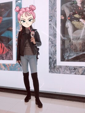 「PULL&BEAR（プルアンドベア）のアイテム（ブーツ）」を使った、-苍老少女-さん（レディース・165cm）の秋コーディネート