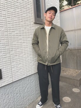 「SENSE OF PLACE by URBAN RESEARCH（センスオブプレイスバイアーバンリサーチ）のアイテム（ナイロンジャケット）」を使った、KGさん（メンズ・177cm）の冬コーディネート