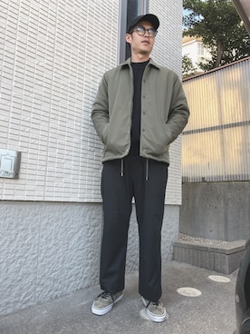 「SENSE OF PLACE by URBAN RESEARCH（センスオブプレイスバイアーバンリサーチ）のアイテム（ナイロンジャケット）」を使った、KGさん（メンズ・177cm）の冬コーディネート