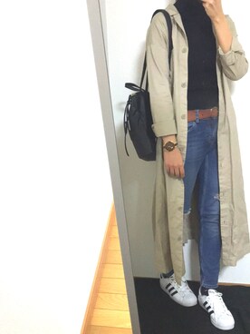 「CECIL McBEE（セシルマクビー）のアイテム（シャツワンピース）」を使った、m___さん（レディース・165cm）の秋コーディネート