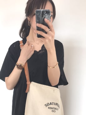 「HERITAGE LEATHER（ヘリテージレザー）のアイテム」を使った、m___さん（レディース・165cm）の夏コーディネート