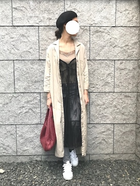 「CECIL McBEE（セシルマクビー）のアイテム（シャツワンピース）」を使った、m___さん（レディース・165cm）の秋コーディネート