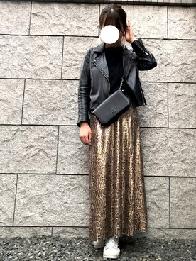 「URBAN RESEARCH（アーバンリサーチ）のアイテム（ライダースジャケット）」を使った、m___さん（レディース・165cm）の秋コーディネート