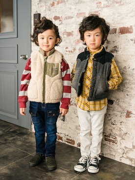 「アイテム（ベスト）」を使った、DIL baby&kids shopさん（キッズ・110cm）の秋コーディネート