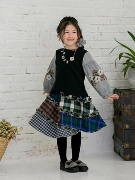 「la poche biscuit（ラポシェビスキュイ）のアイテム（スウェット）」を使った、DIL baby&kids shopさん（キッズ・110cm）の秋コーディネート