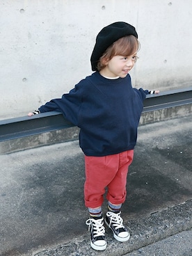 「アイテム（チノパンツ）」を使った、DIL baby&kids shopさん（キッズ・97cm）の秋コーディネート