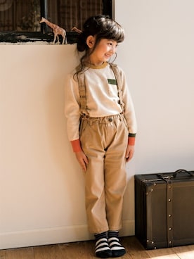 「DILASH（ディラッシュ）のアイテム（トップス）」を使った、DIL baby&kids shopさん（キッズ・112cm）の秋コーディネート
